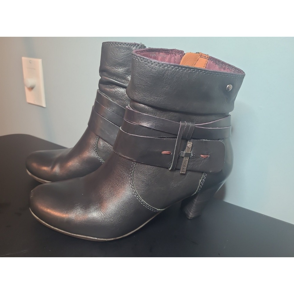 Women's Pikolinos Verona Leather Ankle Boot Black US sz 7.5 EU sz 38 Side Zipper